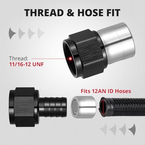 Crimp Swivel Hose End Fitting for CPE Braided Hose 12AN Straight