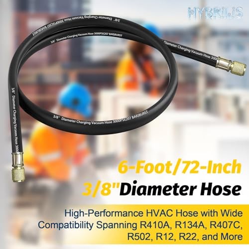2026 Upgraded 6FT 3/8inch Heavy Duty Charging/Vacuum Hose, 6Ft hvac vacuum hose
