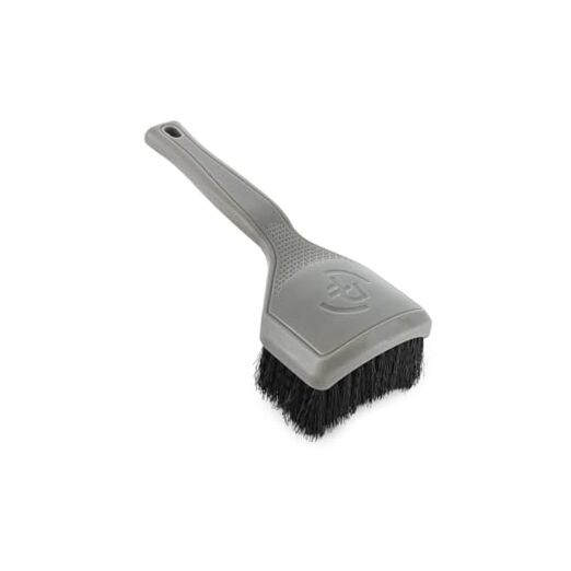 Motorcycle Curved Tire Brush – Ergonomic Grip & Stiff Bristles for Deep Gray