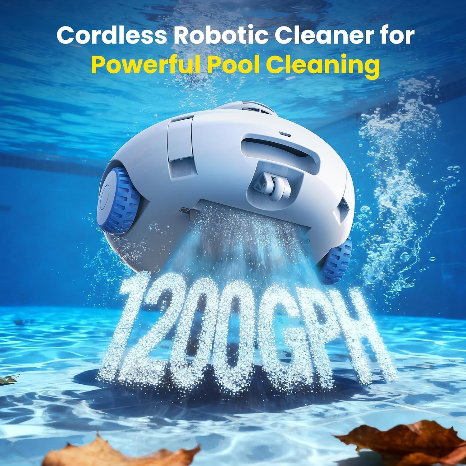 Battery-Powered K2 Pool Cleaner with One-Button Start – Ideal for All Pool Types