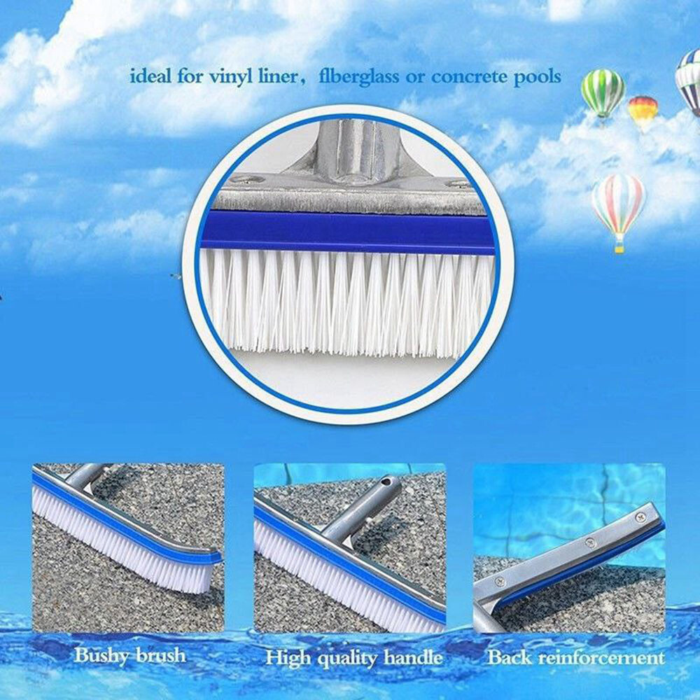 Pool Cleaning Brush – Aluminum Frame, Scratch-Proof, Cleans Floors & Corners