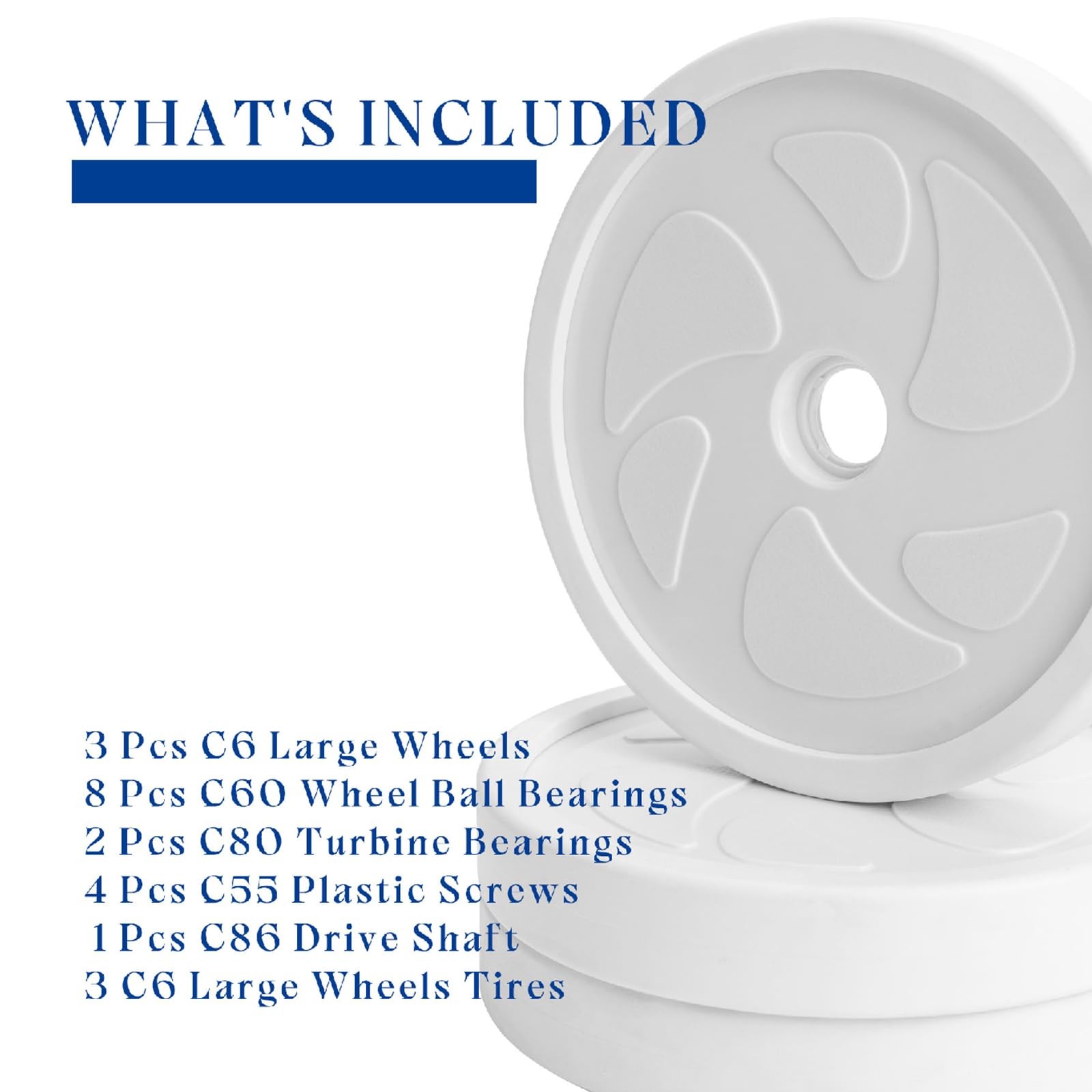 Pool Cleaner kit with 180, 280 Including 3 Pcs C6 Large Wheels,8 Pcs C60 Whee…