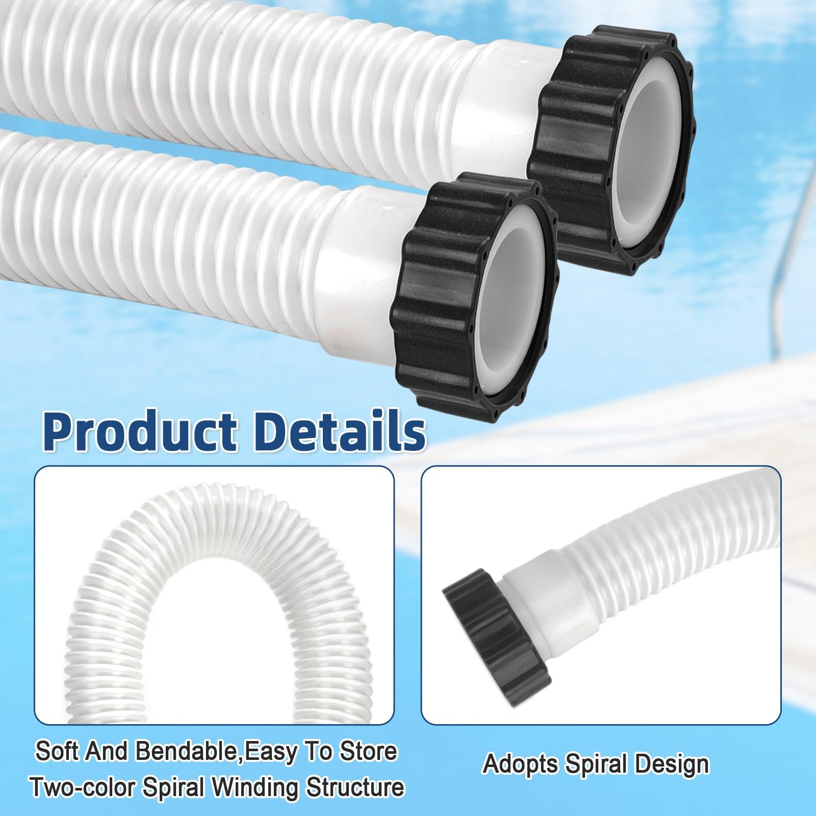 2 Pack 2026 Upgrade EVA 6ft/180cm long with a 1.5in/3.8cm diameter, White