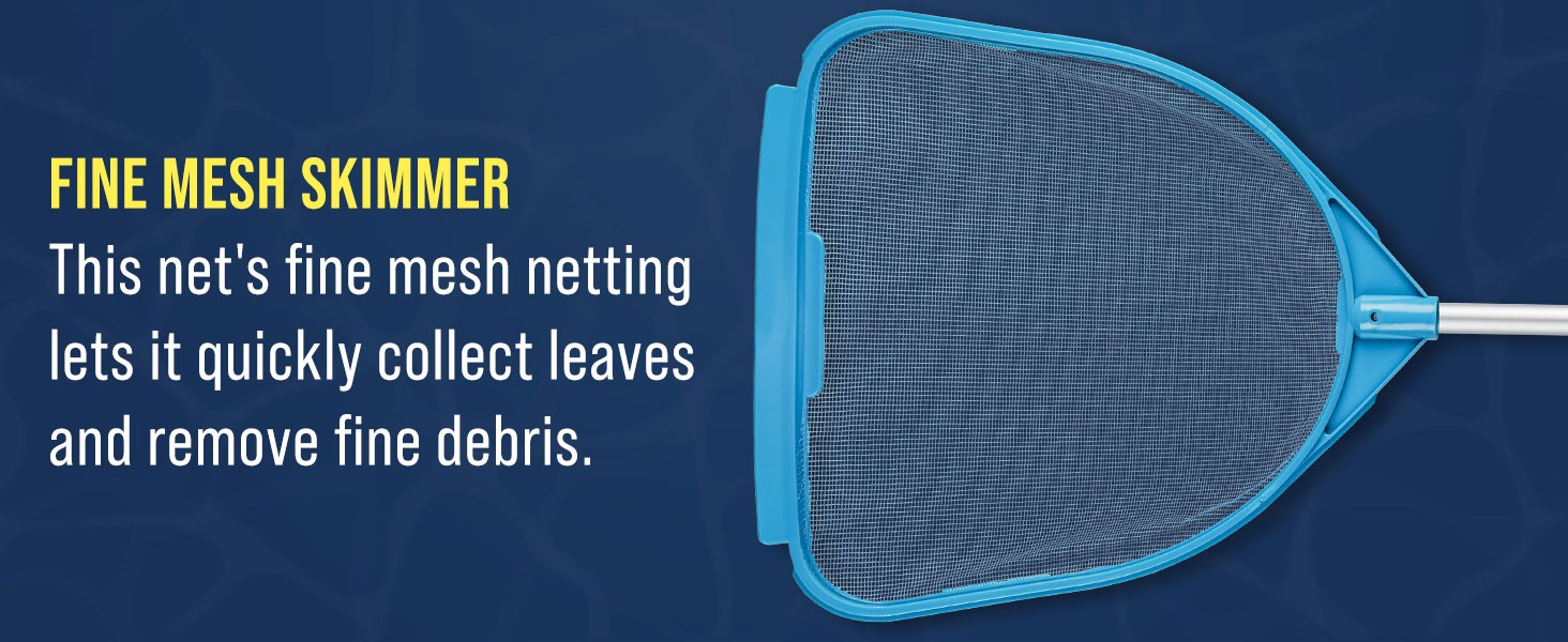 Pool and Spa Skimmer Net with Pole, Handheld Fine Mesh Pool Skimmer Net – Hand