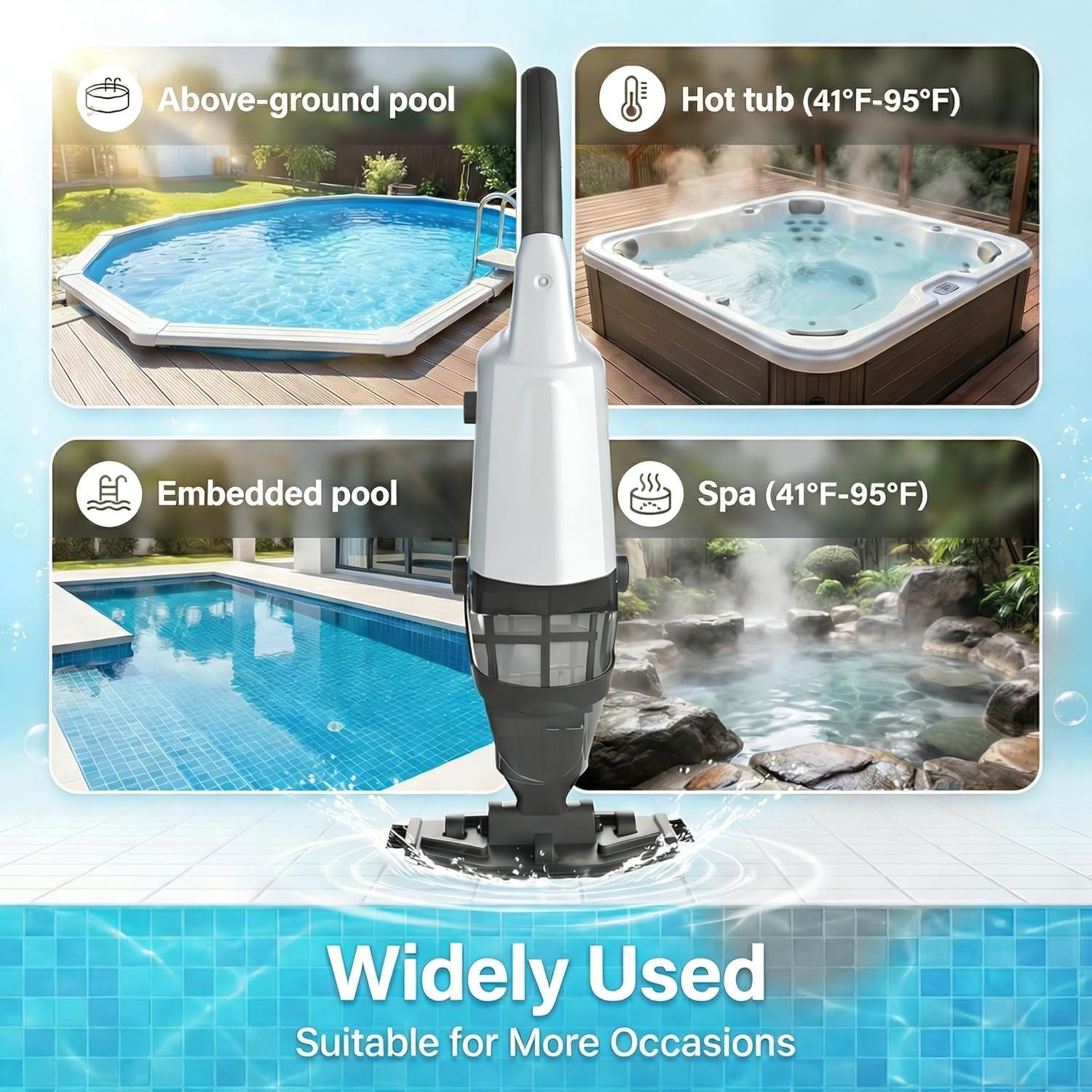Handheld Pool Vacuum Cleaner, Updated Cordless Pool Cleaner with Powerful Suc…