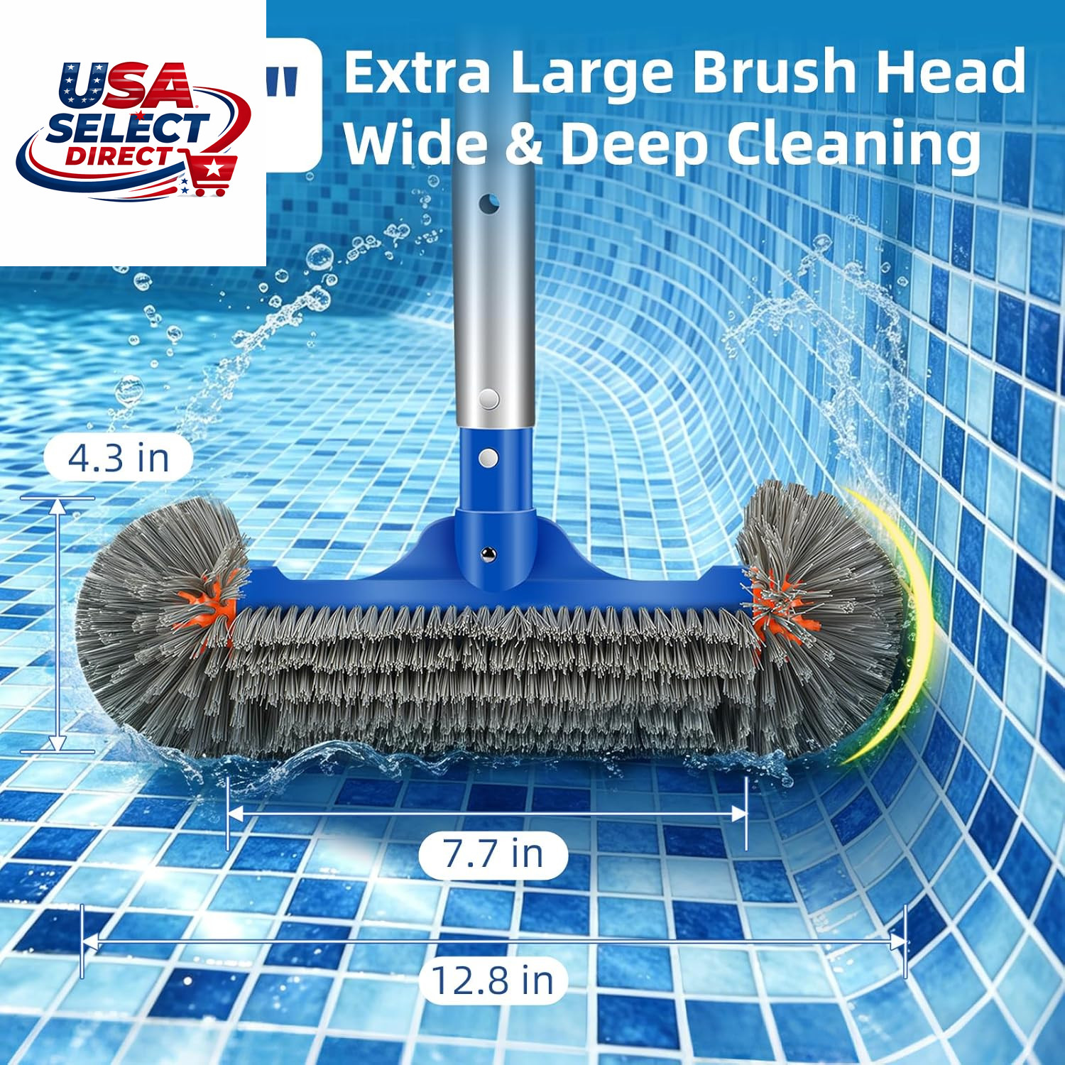 Swimming Pool Cleaning Kit with Aluminum Pole, Skimmer Net, Brush