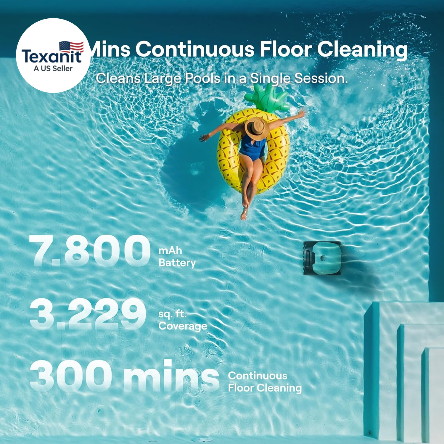 Sora 10 Cordless Pool Vacuum Robot for Inground & above Ground Pools, 6800 GPH S