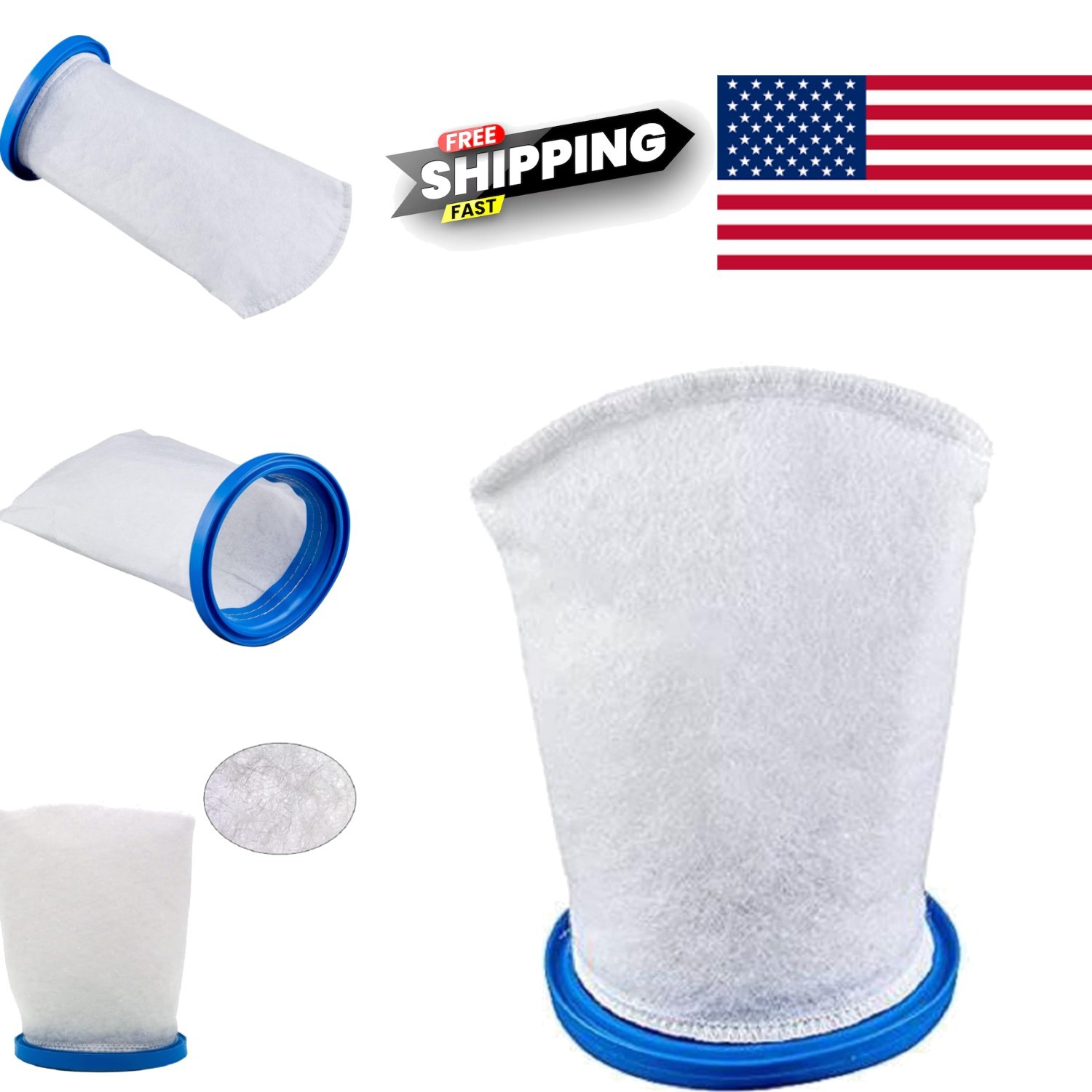 Multilayer Filter Bag for Pool Vacuums 4.25 x 2 x 1.5 Inches Nylon Material