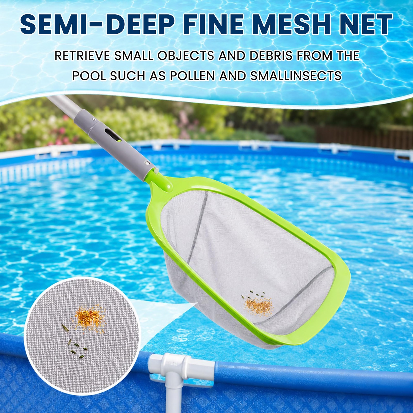 Sepetrel Deluxe Swimming Pool Cleaning Kit with Spa Jet Vacuum Green