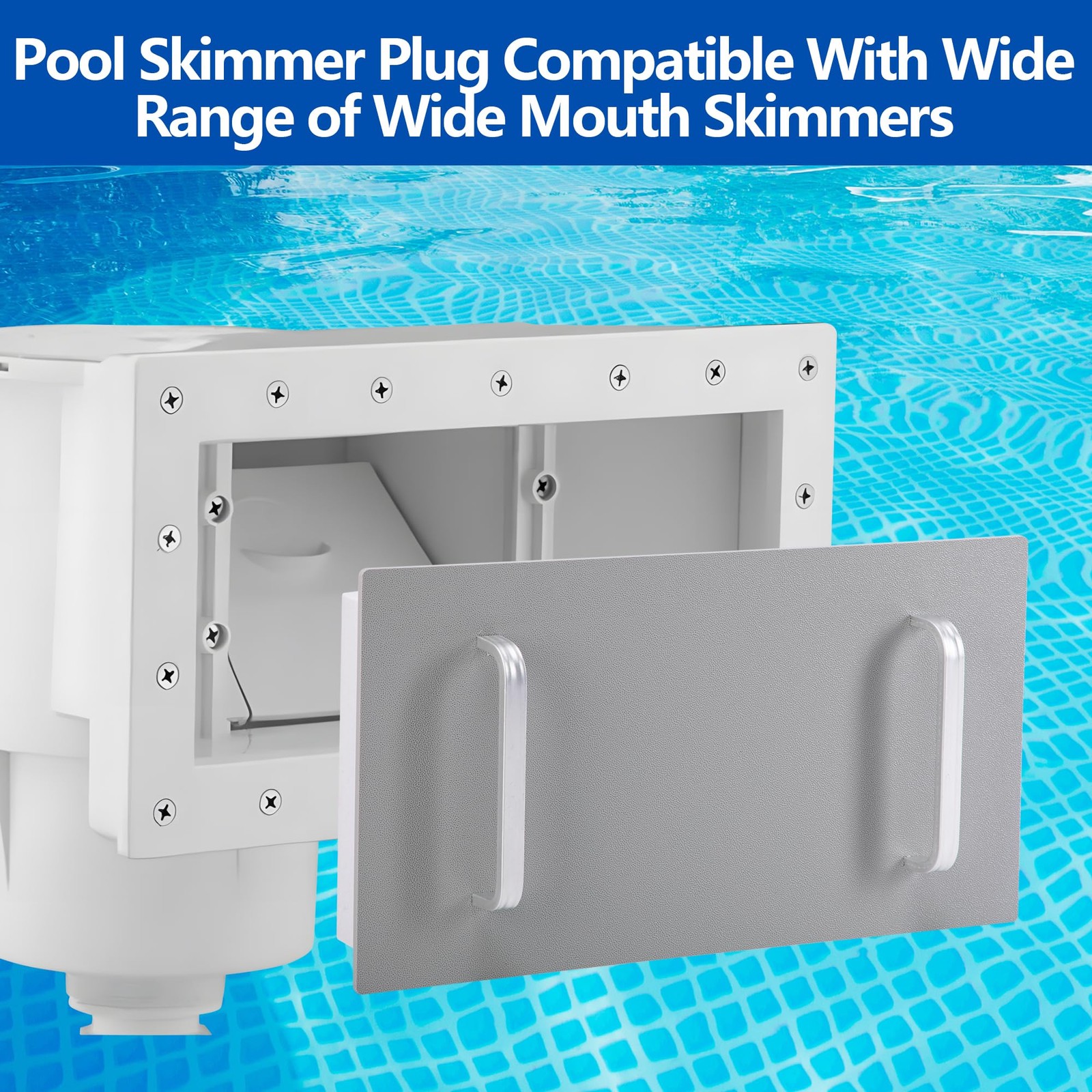 RUBII 2 Pcs Wide Mouth Pool Skimmer Plugs,12 x 6 Inches Above Ground Pool Ski…