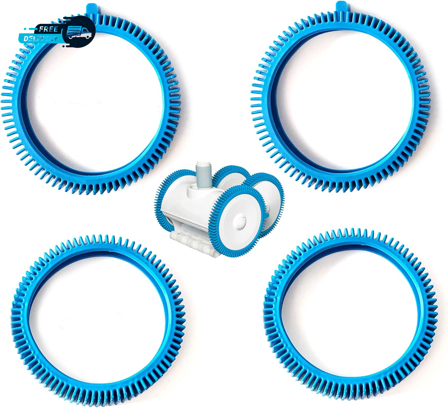 Pool Cleaner Front Tire and Rear Tire Combo Kit Compatible with Poolvergnuegen