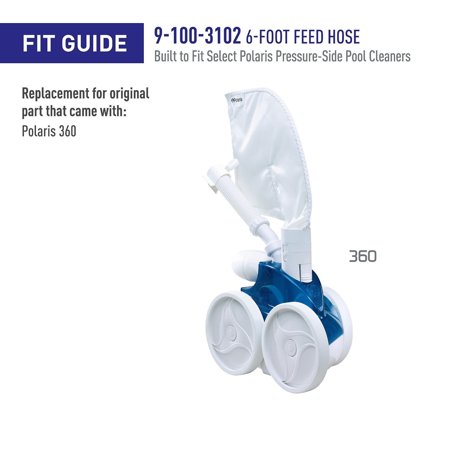 6ft Feed Hose for 360 Pressure-Side Pool Cleaner – Genuine Replacement Part