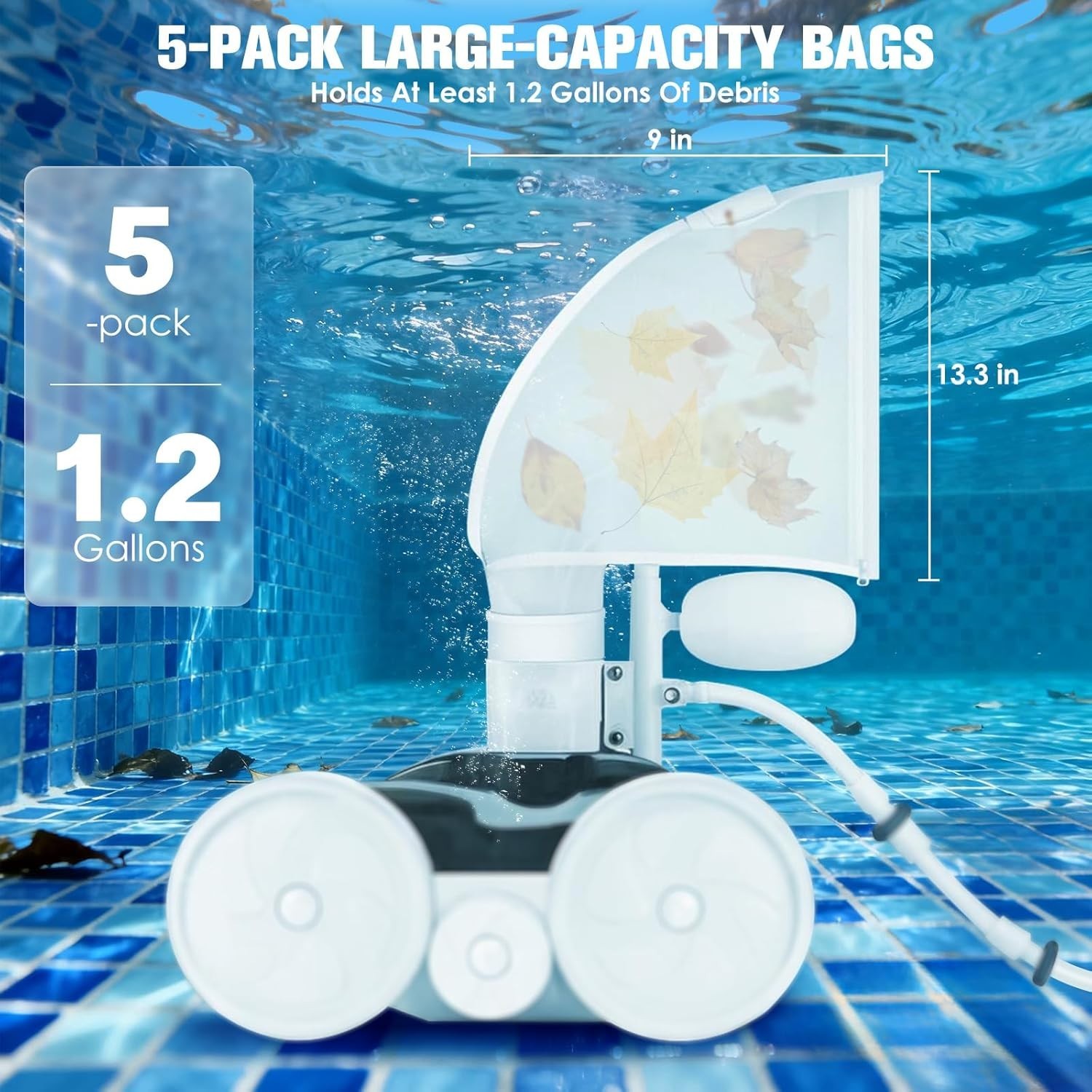 5 Pack Pool Cleaner Bags for Polaris 280 & 480 Replacement