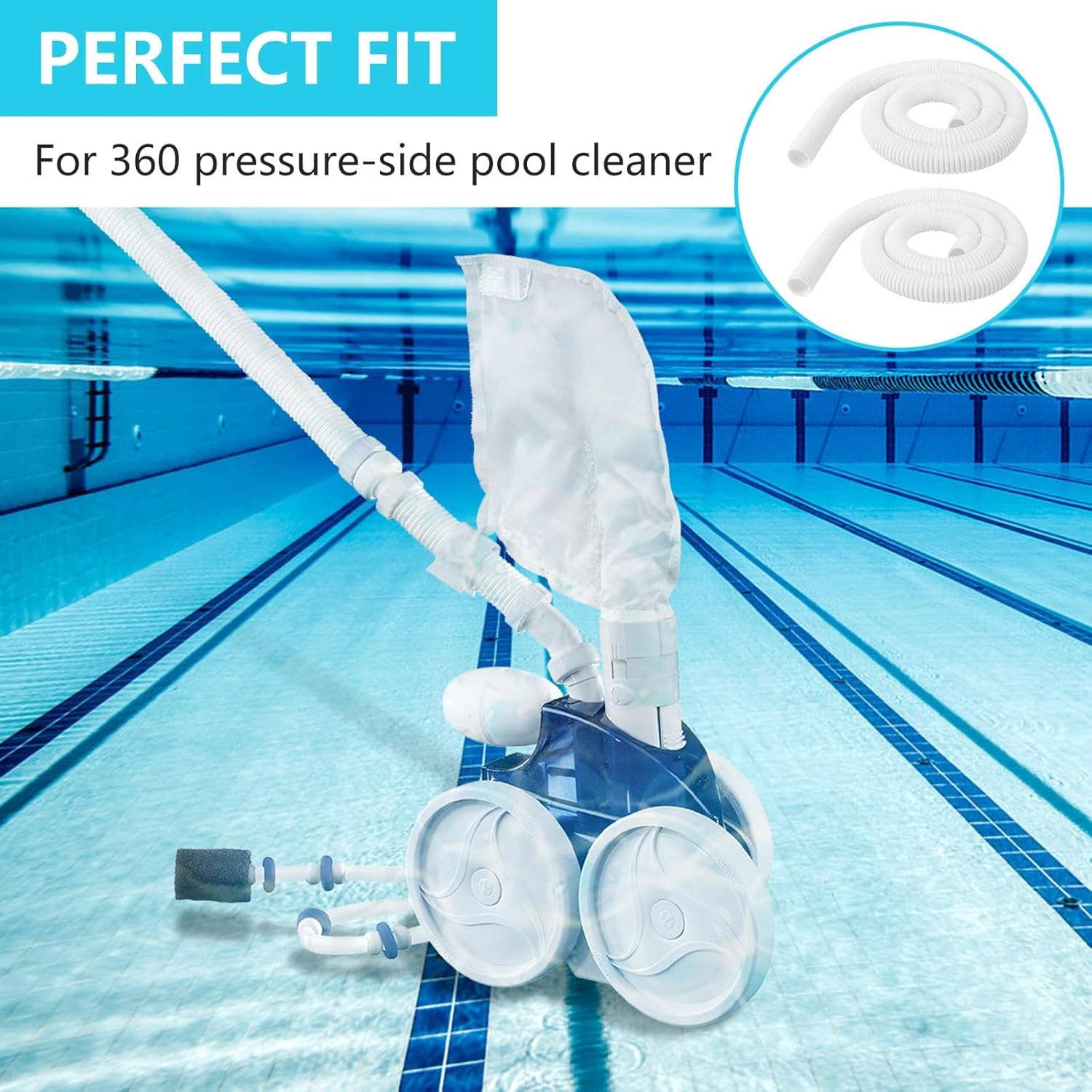 2 Pcs 9-100-3102 6Ft Feed Hose for Polaris 360 Cleaner White