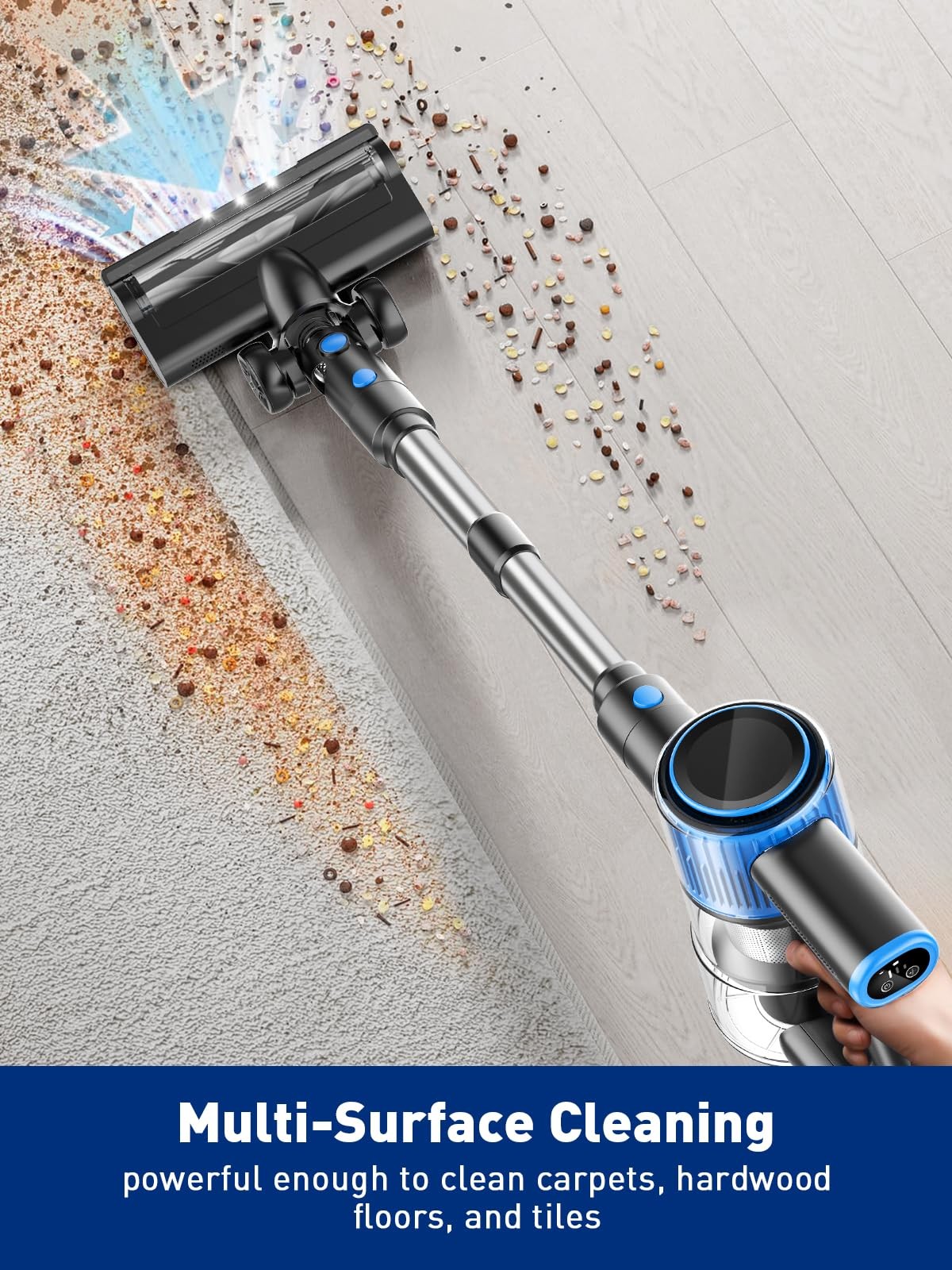Cordless Vacuum Cleaner 8 in 1 Powerful Suction Lightweight Vacuum Cleaner fo…