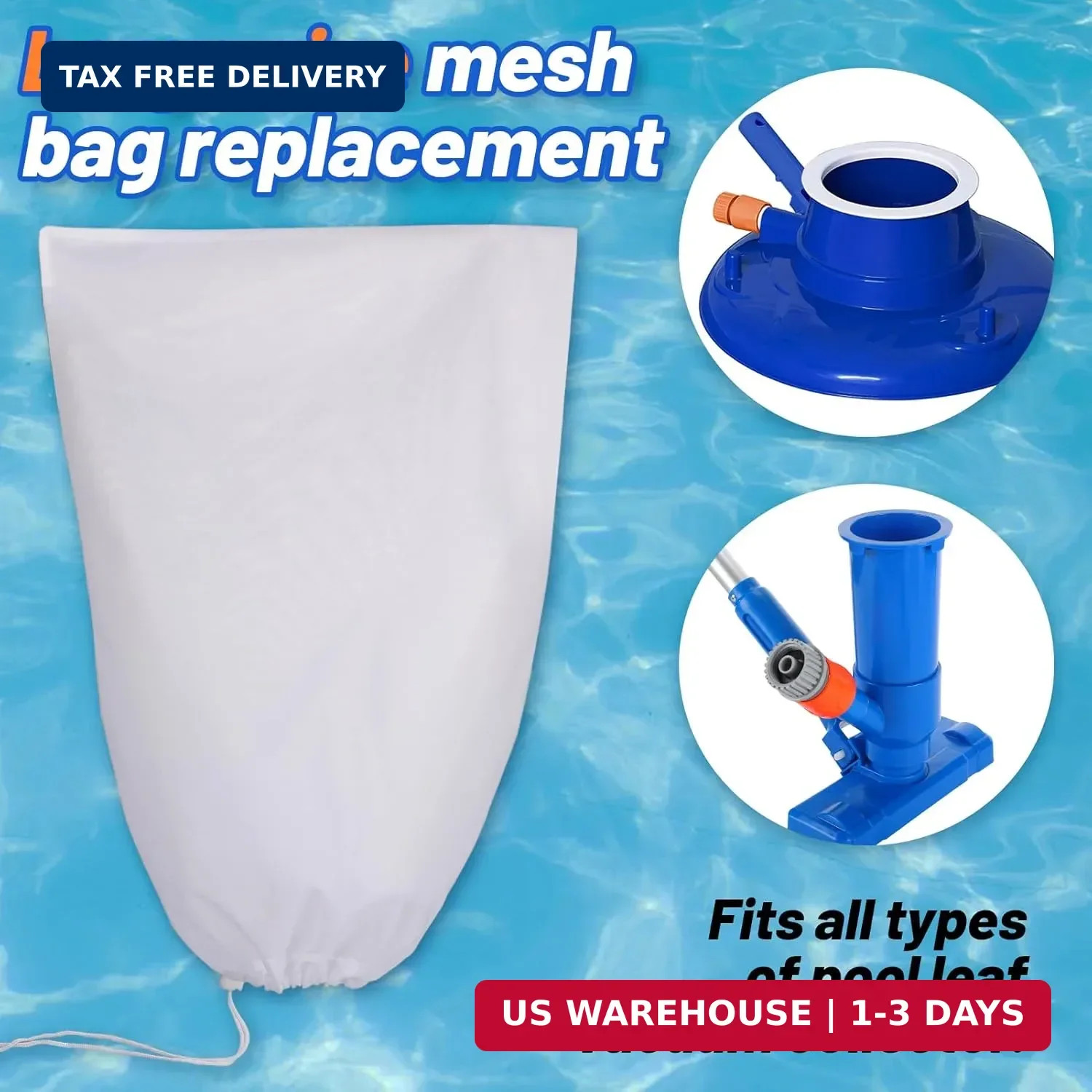 4 Pack High-Density Pool Leaf Vacuum Bags 16&Prime;x24&Prime; Fine Mesh Pull Lock Filter M