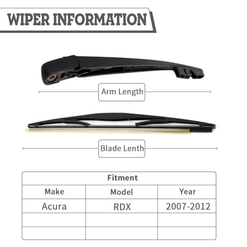 Rear Wiper Arm & Blade Kit,Exact-Fit Replacement for Acura RDX 2007-2012,TSX