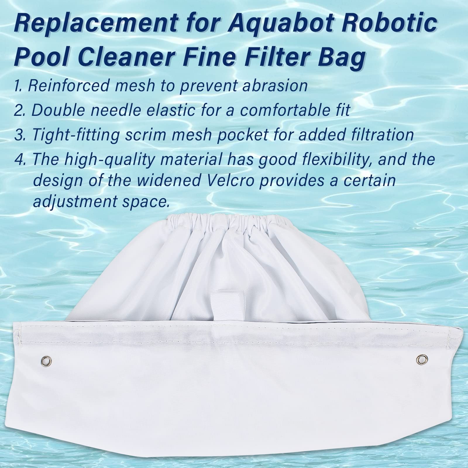 Fine Filter Bag Replacement for Pool Cleaners – Fits Aquabot S-2-40, S2-50, Pura