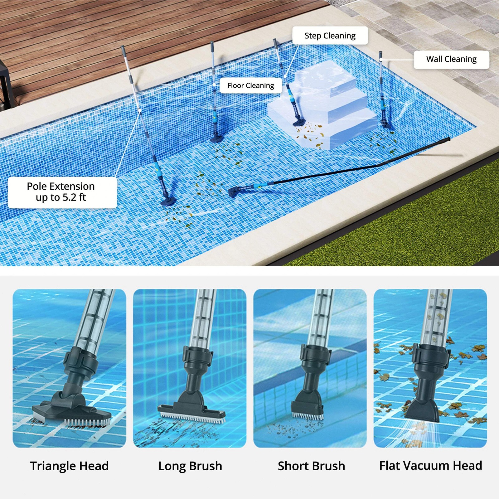 Cordless Rechargeable Pool Vacuum Handheld Pool Cleaner with Telescopic Pole ОЕМ