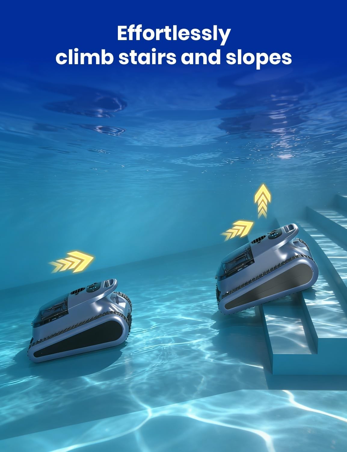 Seauto Cordless Robotic Pool Vacuum 3H Pool Cleaner for Inground Pools APP