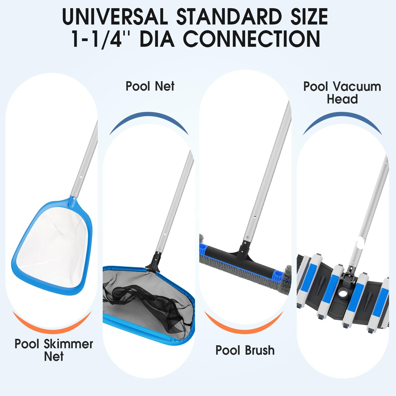 15 FT Heavy Duty Telescopic Pool Pole for Cleaning Tools & Accessories