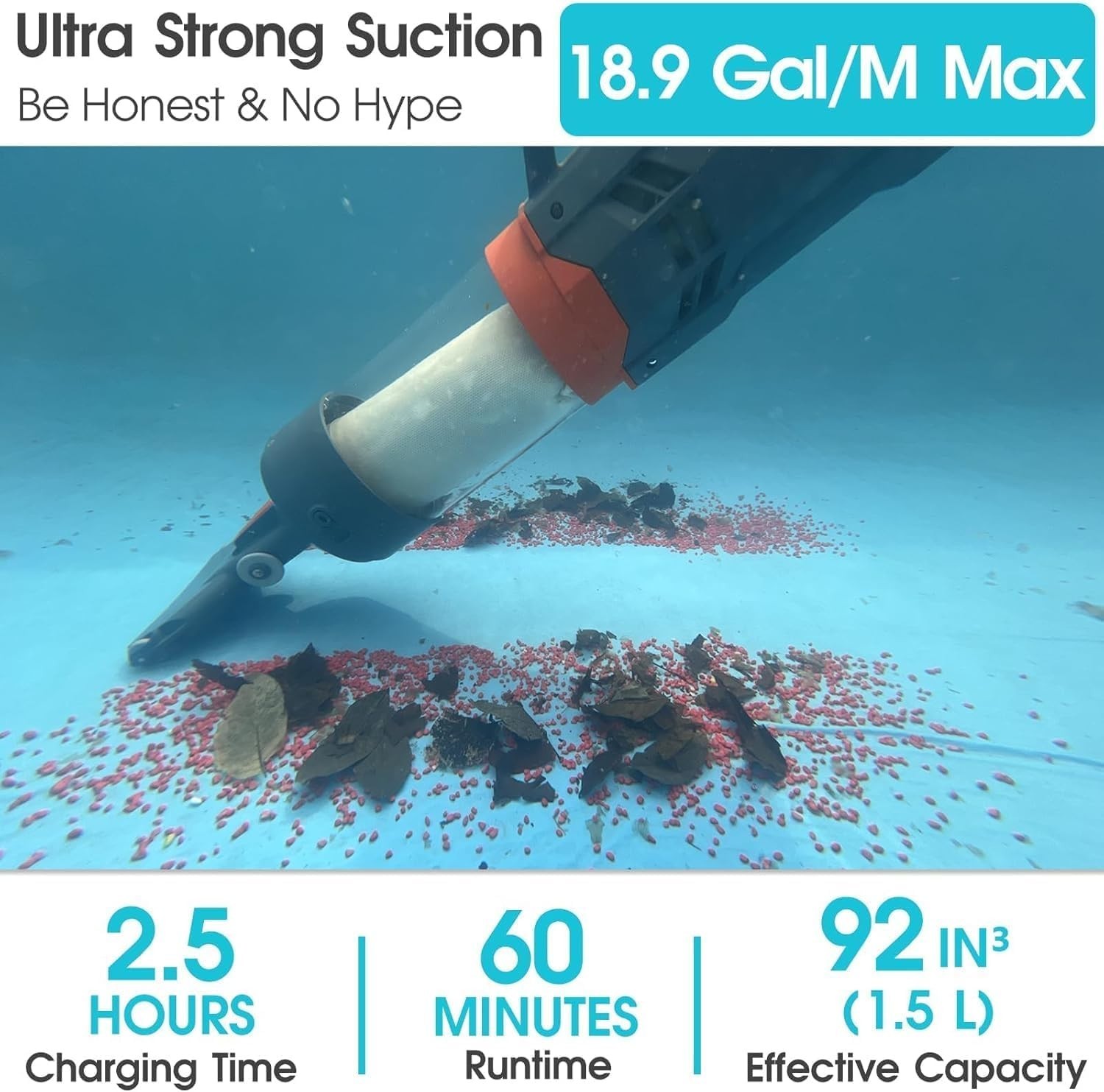 Aqua Fysh AQ70 – Cordless Pool Vacuum with 25 Micron Filter