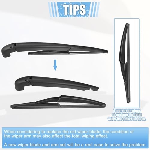 Rear Windshield Wiper Blade Arm Set Back Wiper Assembly Replacement Fit for