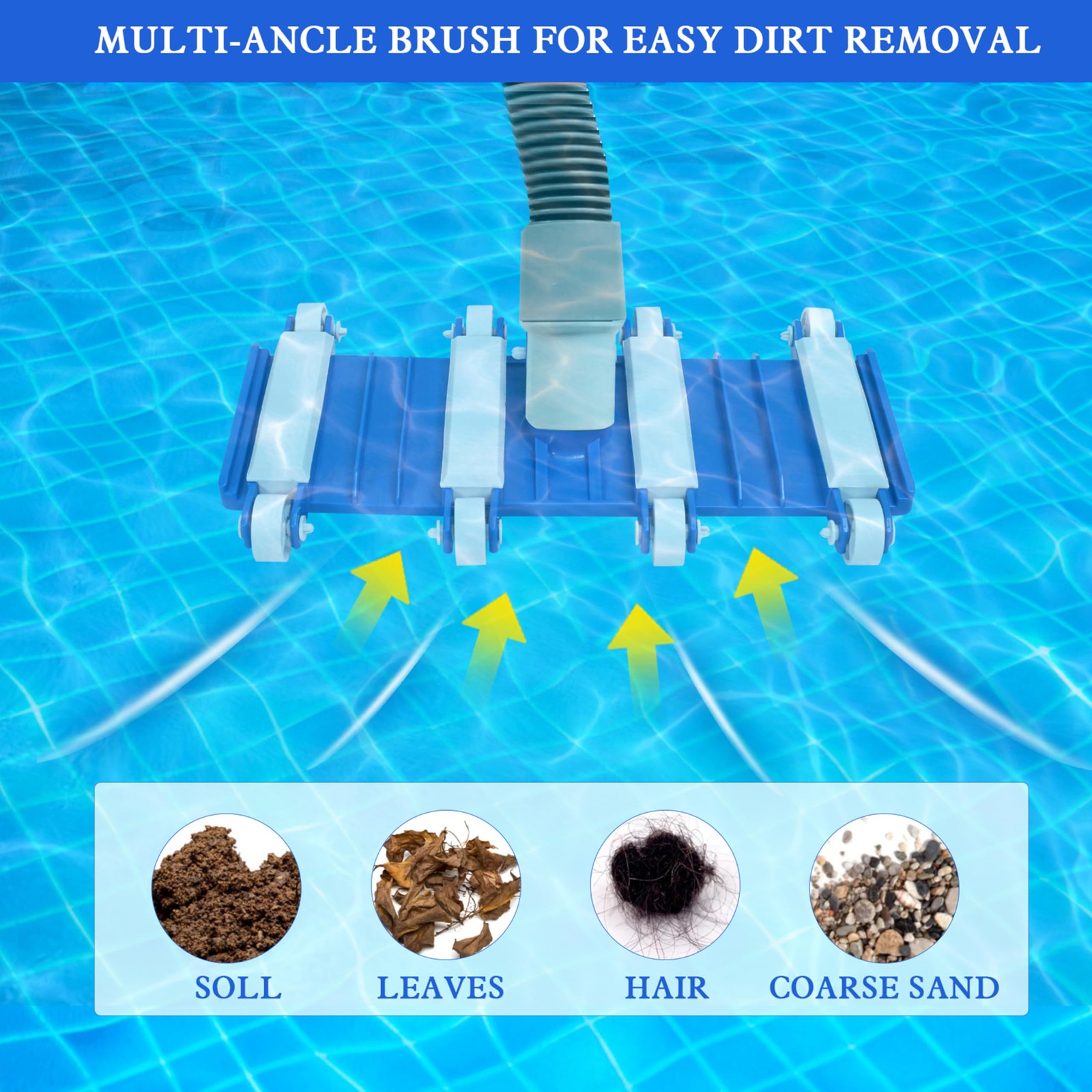 Pool Vacuum Head with Wheels,14&Prime; Heavy Duty Head, Pool Cleaner Vac Head, Flex…