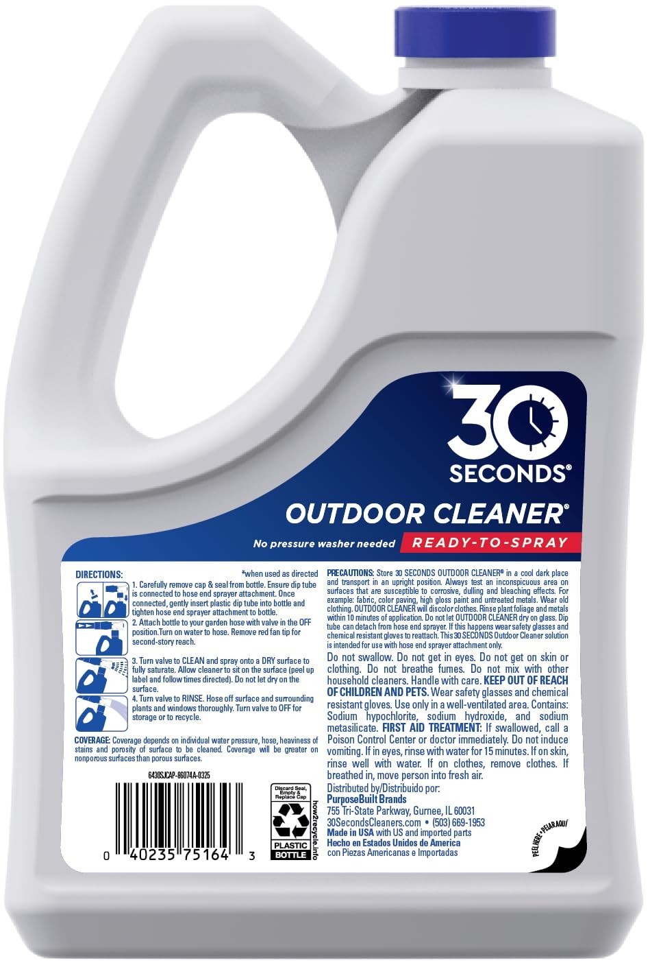 Easy to Use Outdoor Cleaner 2 Pack with Hose End Attachment for Quick Cleaning