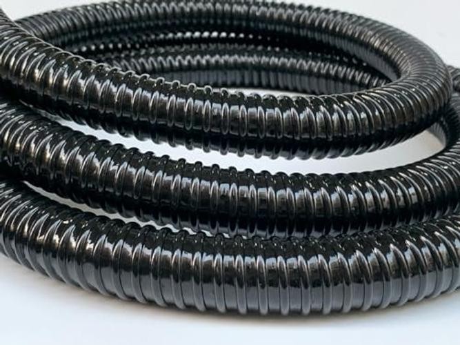 1 1/2 Inch Pond Sump Pump Discharge Hose Corrugated Water Hose Black PVC