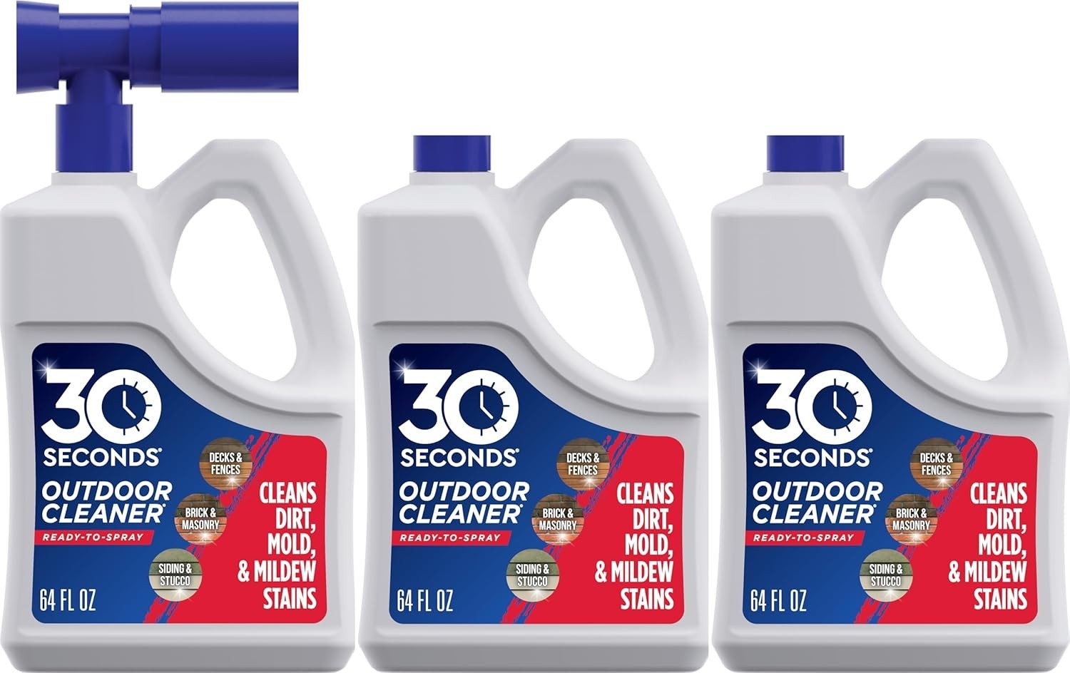 Luxurious Outdoor Cleaner Pack – 3 Bottles, Safe for Lawns, Cleans Algae Stains