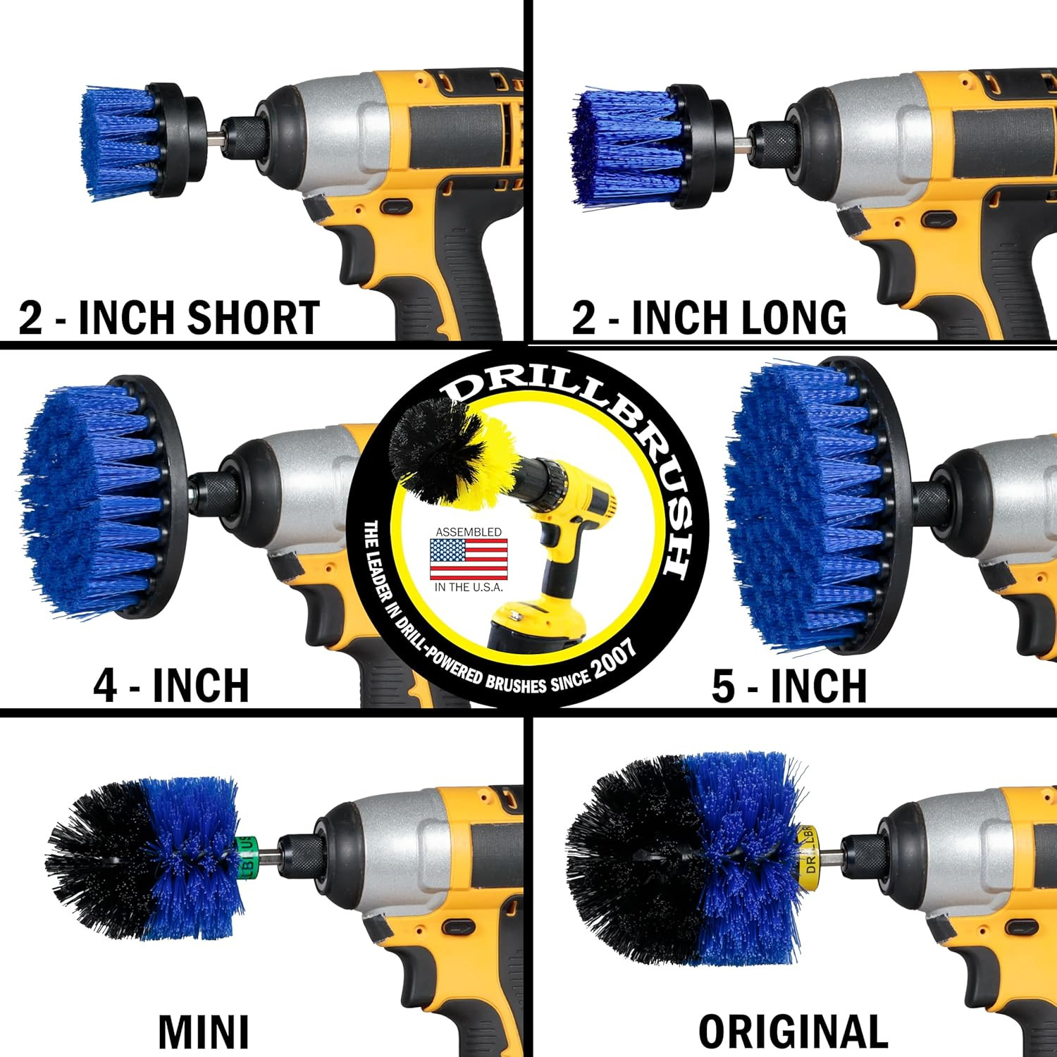 Pool Accessories – Cleaning Supplies – Drill Brush – 5 Piece Spin Brush Pool Cle