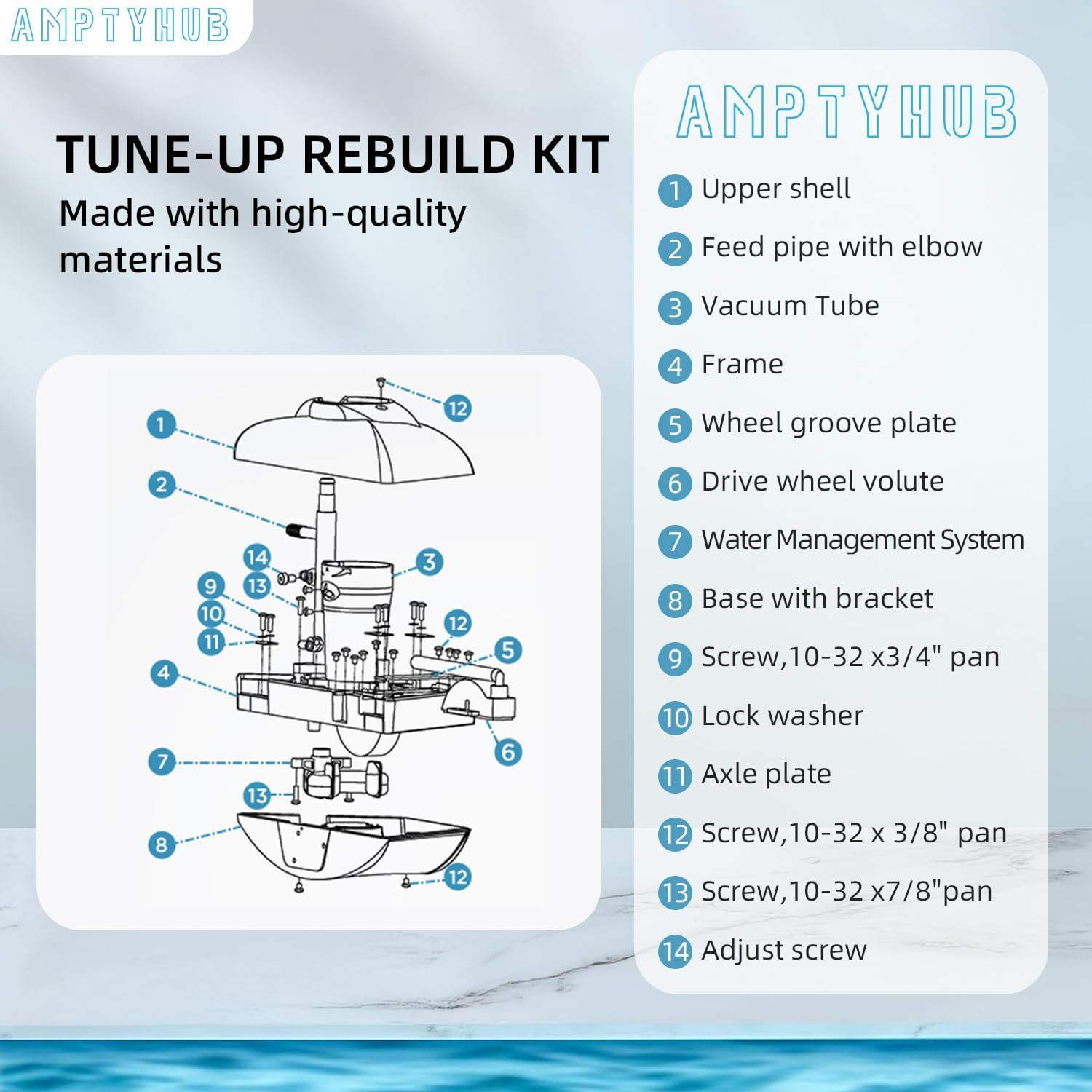Shell Rebuild Repair Kit Replacement for Automatic Pool Cleaner Polaris Zodiac 2
