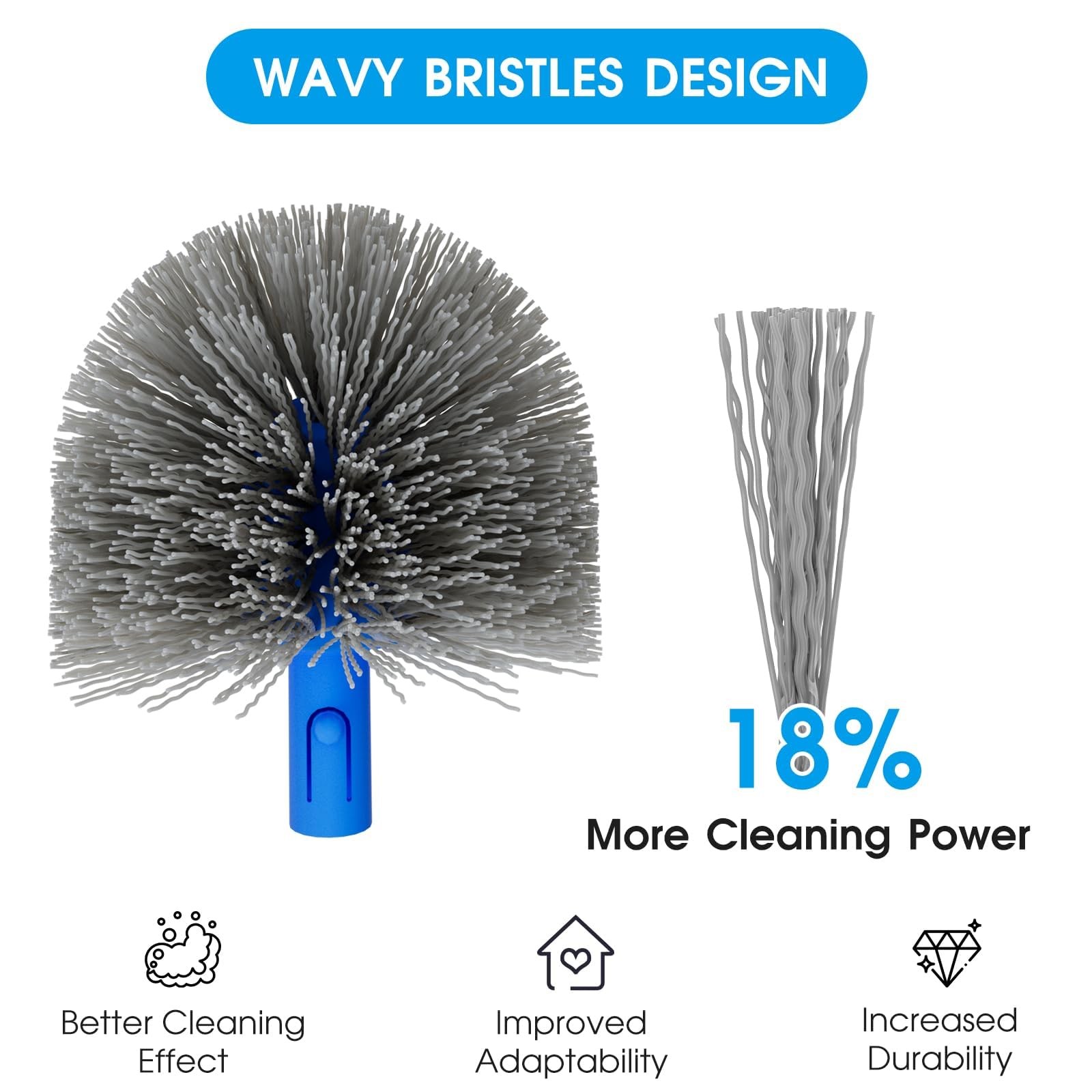 TidyMister Small Pool Brush Head for Cleaning Narrow Corners 4.7inch, Blue