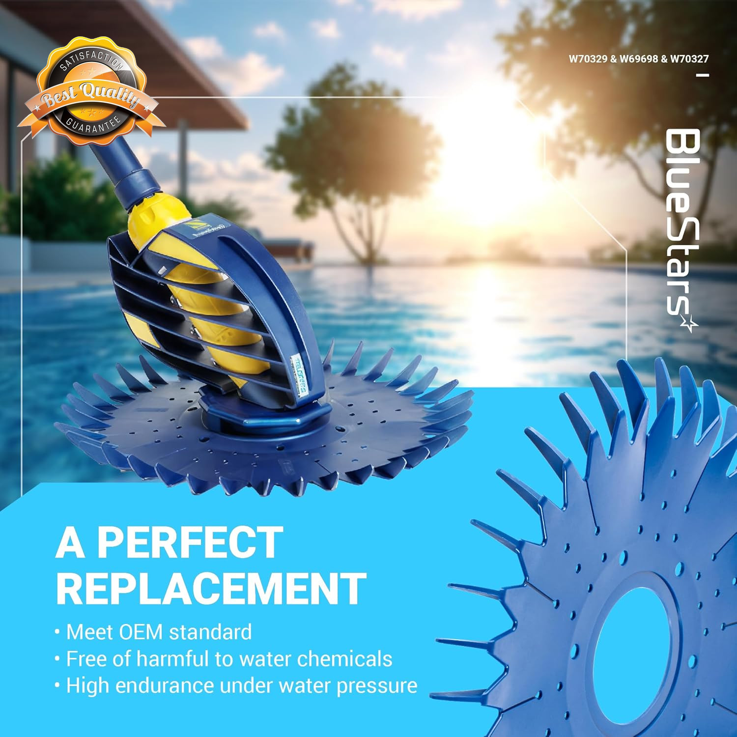 Pool Cleaner Finned Disc Diaphragm Foot Pad Kit Fits Baracuda G3 G4 G2