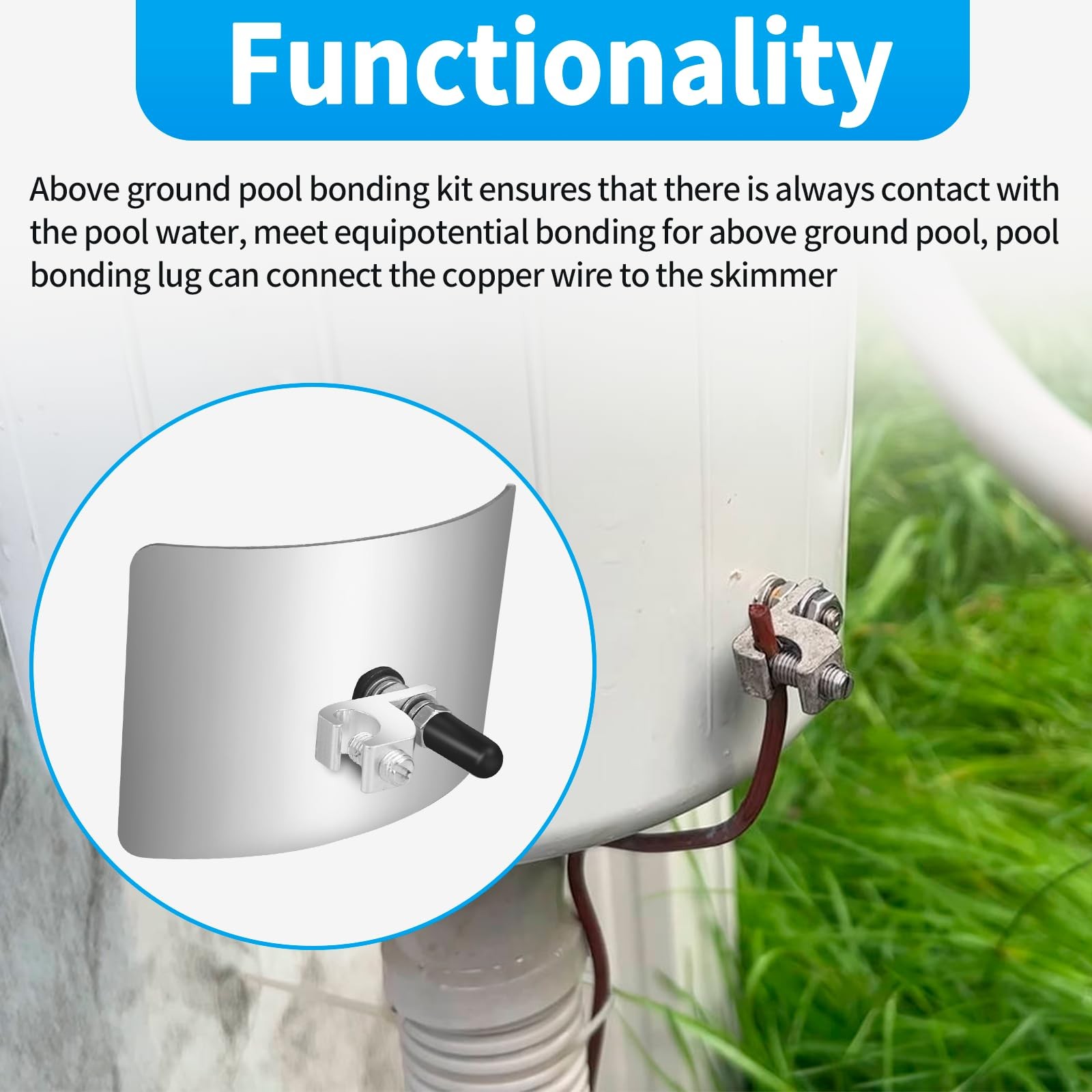 Pool Bonding Plate Kit for Hayward & Most Skimmers GYPNS BWB680AG