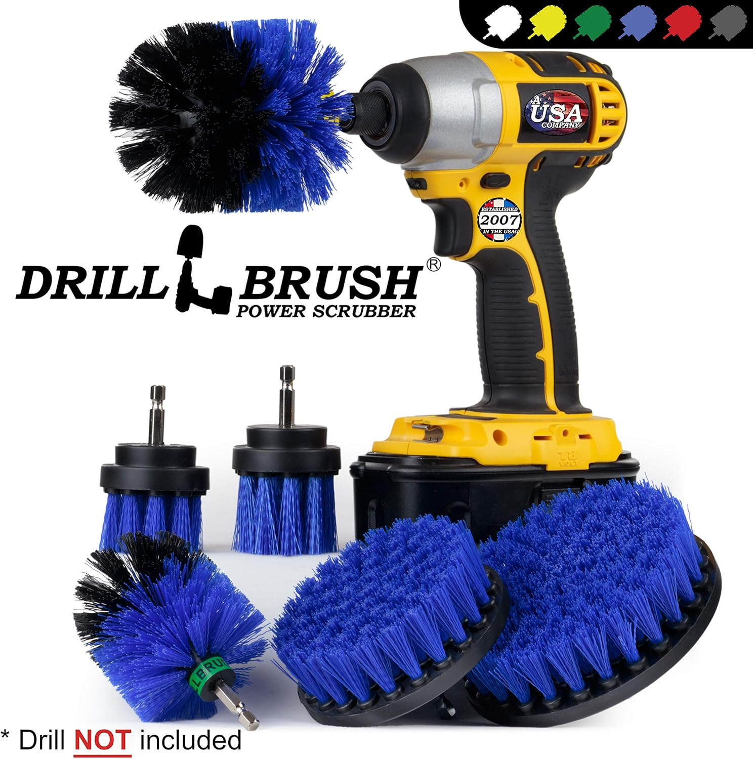 Pool Accessories – Cleaning Supplies – Drill Brush – 5 Piece Spin Brush Pool Cle