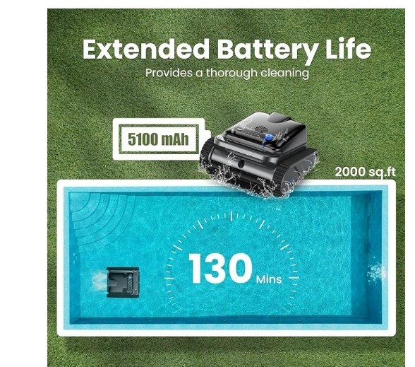 NEW Open Box Y50S Cordless Robotic In-ground Pool Cleaner Wall-Climbing Scrubber