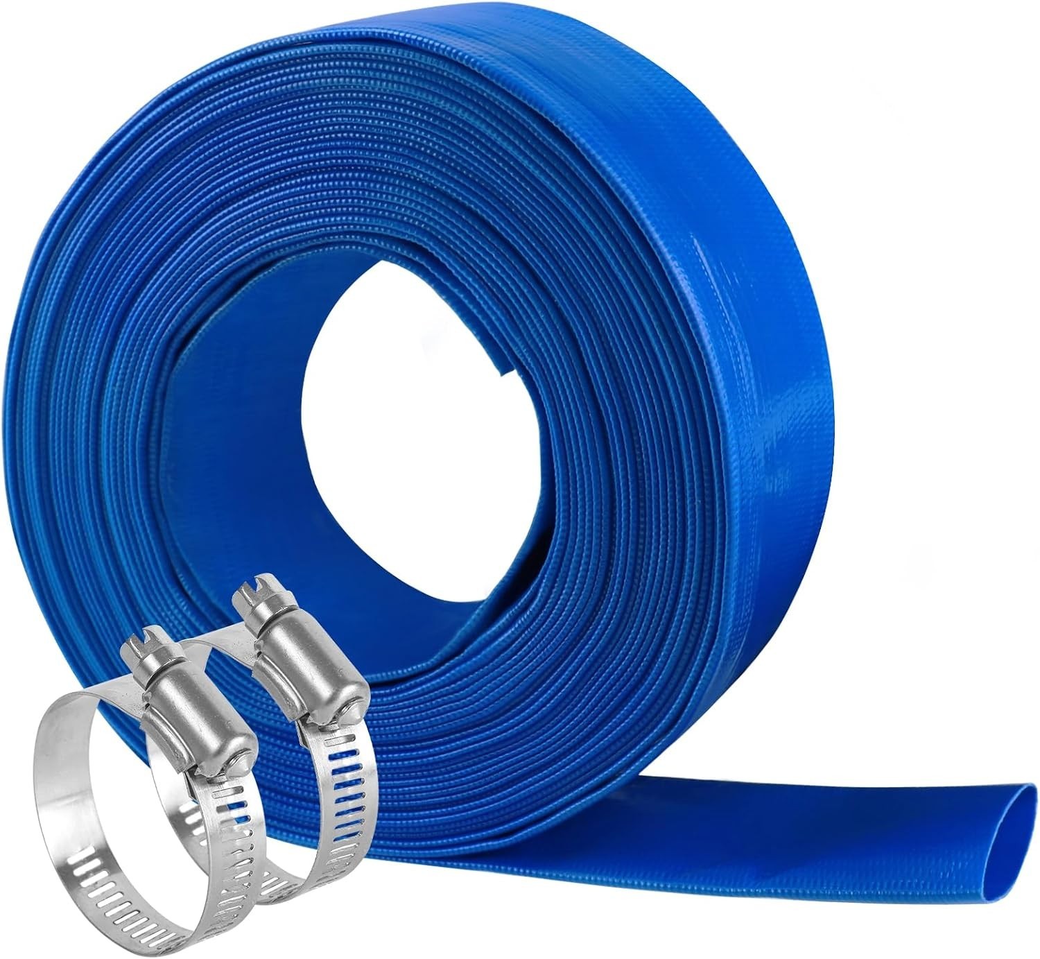 Industrial Grade 50ft Blue PVC Discharge Hose for Pools – Leak-Resistant