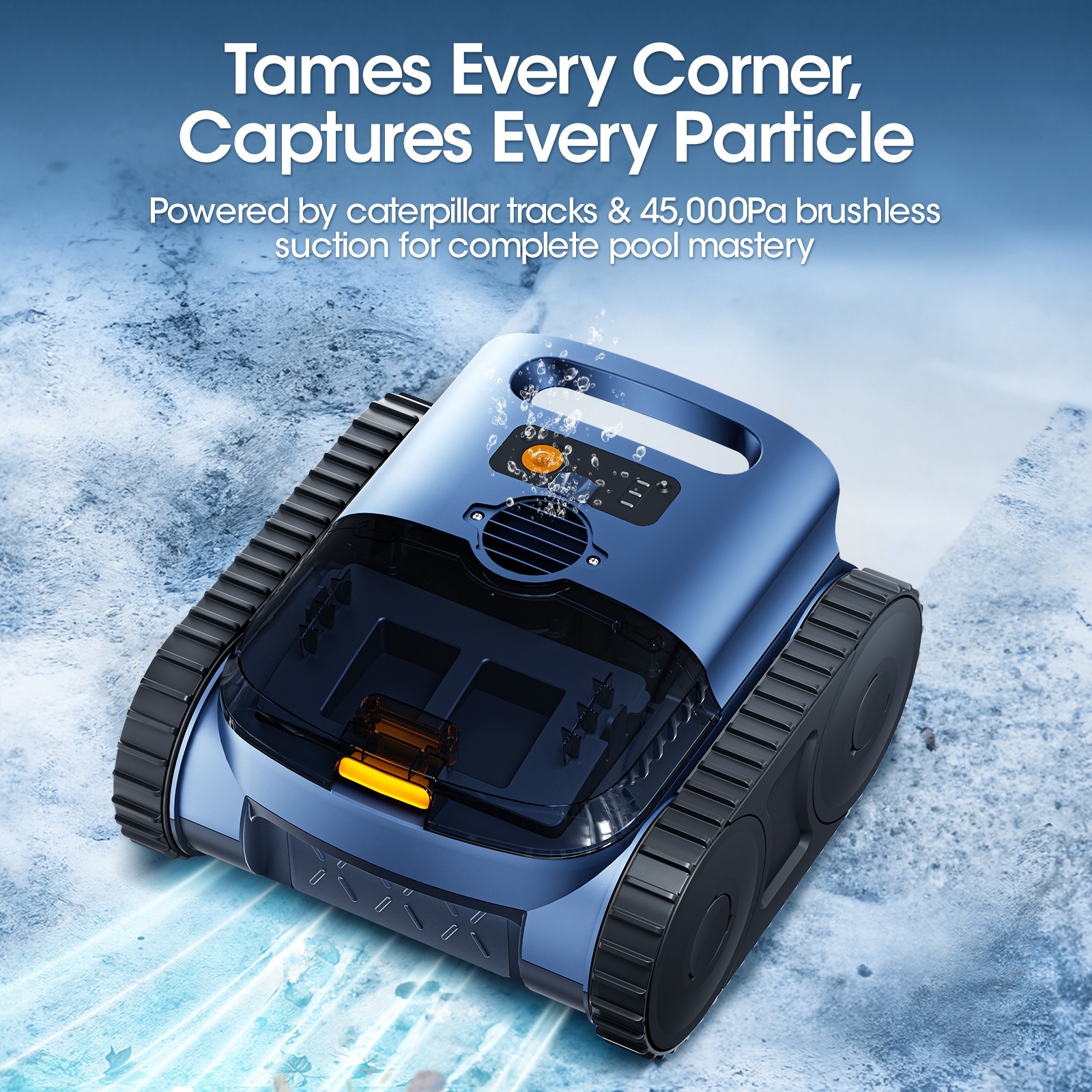SEAUTO SAT25 Cordless Robotic Pool Cleaner 3H Floor/Wall/Waterline Cleaning