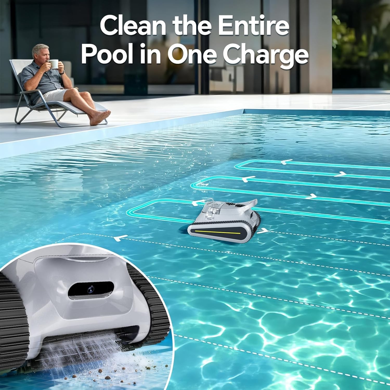 Automatic Pool Cleaner Cordless Wall Scrubber