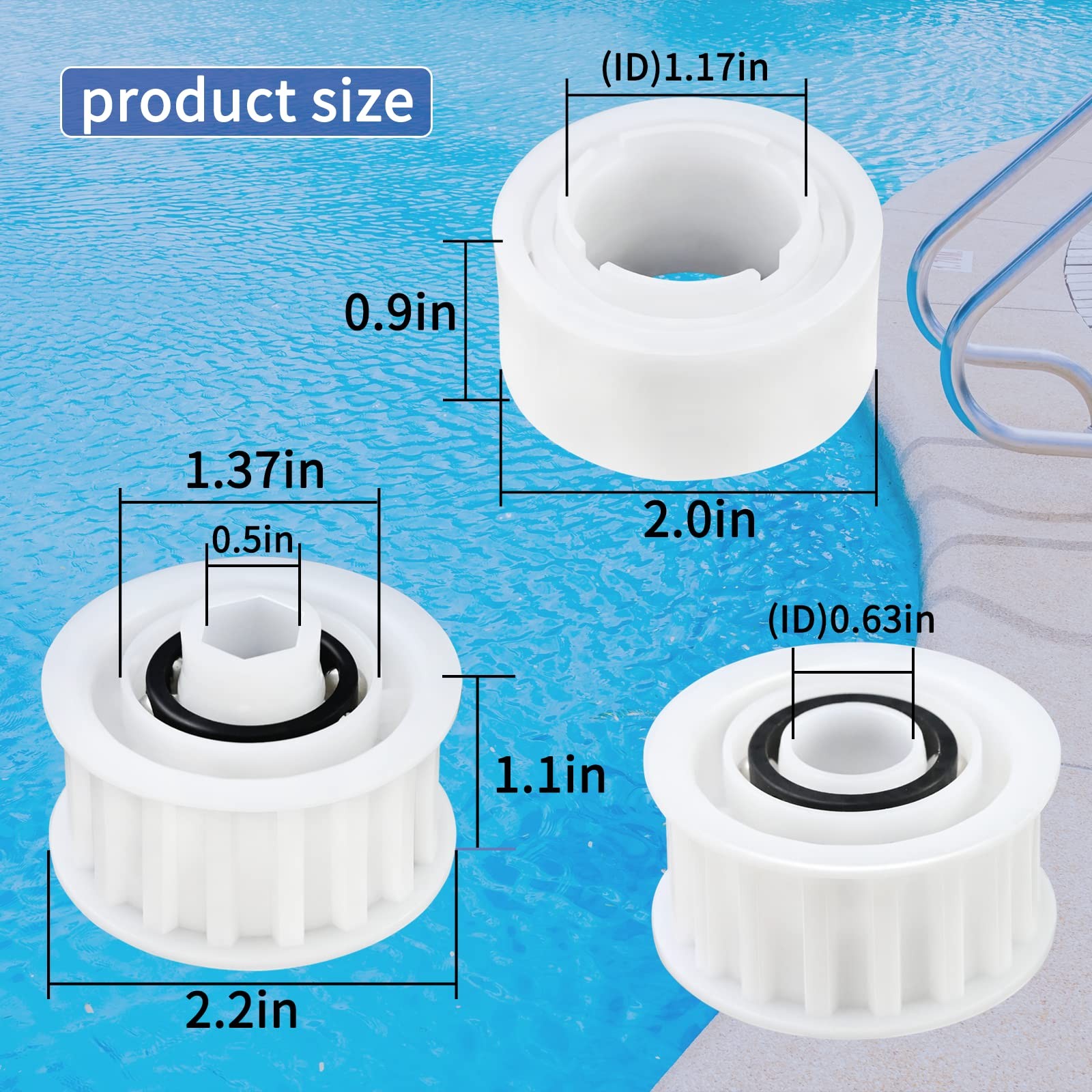 « 4Pack Guide Wheels & 2 Pulley Gears for Dolphin Nautilus Robotic Pool