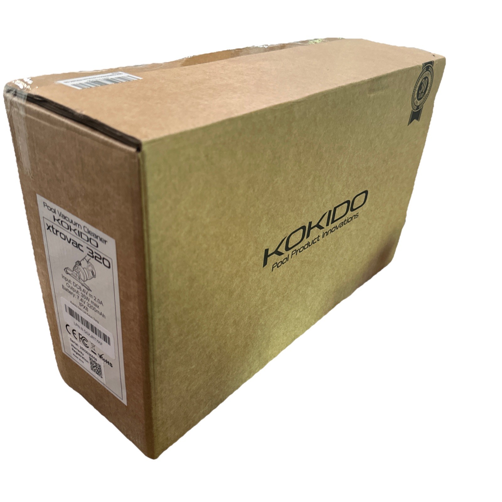 KOKIDO 2025 cordless pool vacuum, 72” pole, 16GPM suction, 2 heads, filters.