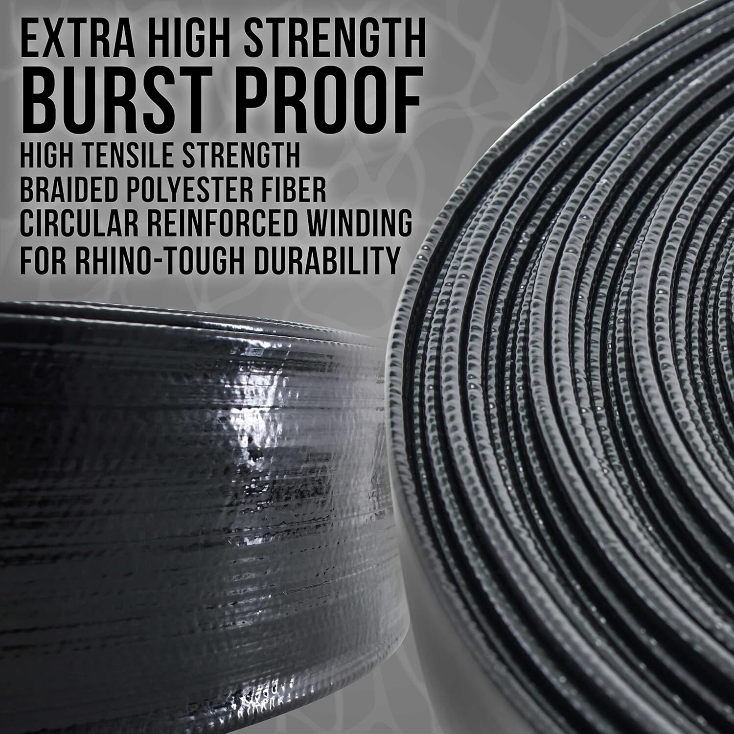 US Pool/Black Rhino 2&Prime; Diameter x 25&rsquo;/Heavy Duty Reinforced Pool Backwash Hose