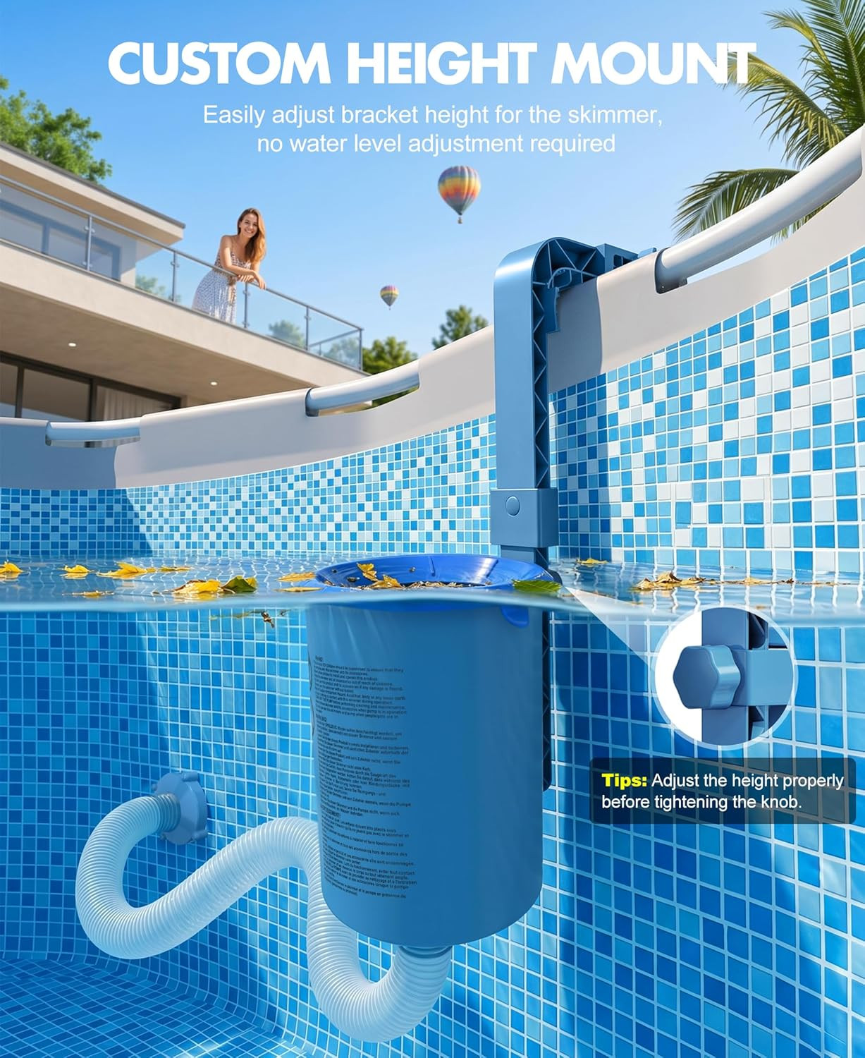 KIrSwp 2026 Above Ground Pool Skimmer with 3 Skimmer Socks | Wall Mount Surface