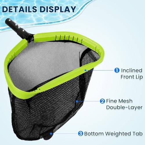 Pool Net,Professional Swimming Pool Leaf 17.5&Prime; Double Layer Regular Mesh