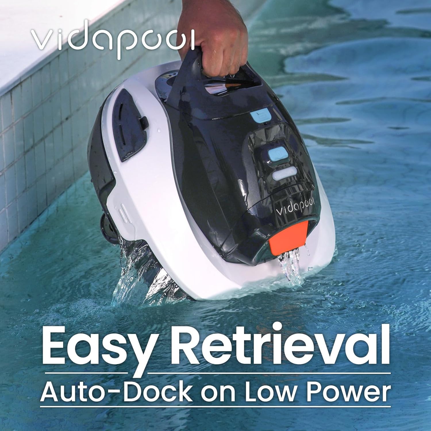 Robotic Pool Vacuum Cleaner Self-Parking In-Ground Flat Bottom 860 Sq.Ft