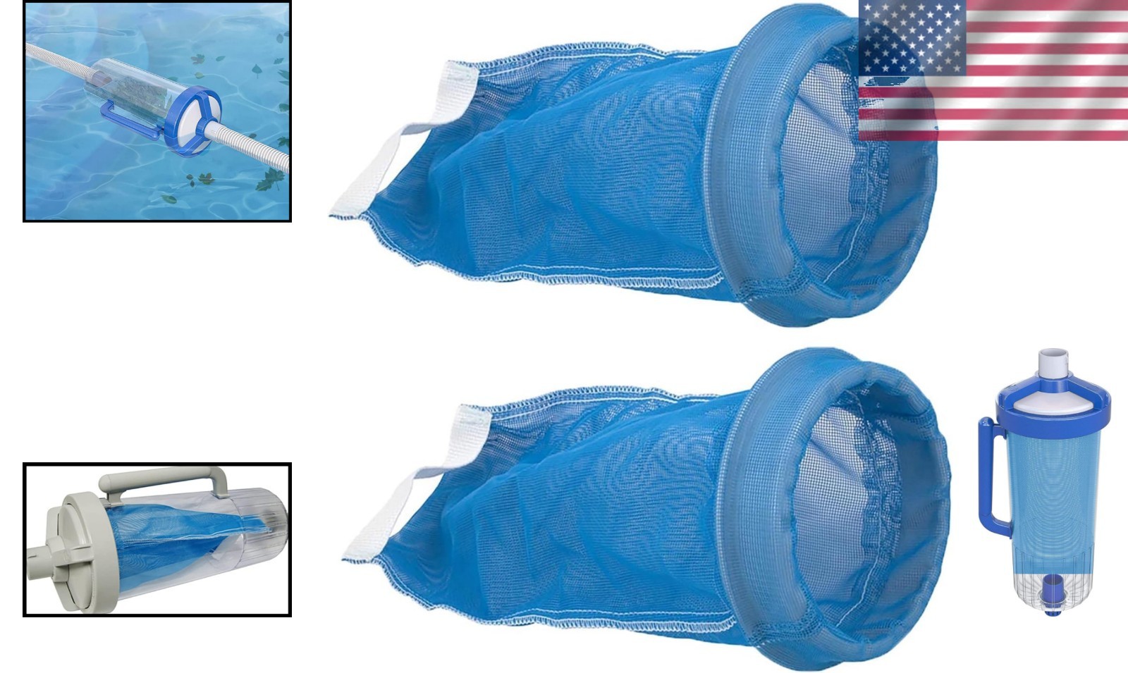 2 Pack Permanent Bag Replacement for Hayward W530 Leaf Canister Cleaner