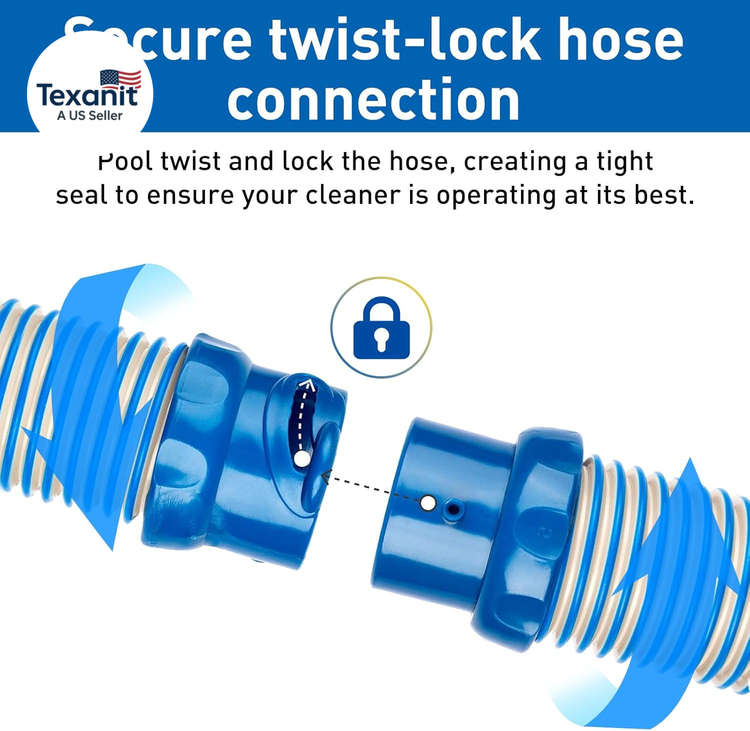 Pool Vacuum Hose, 3 Pack Twist Lock Pool Cleaner Hose Replacement for MX6 MX8, 3