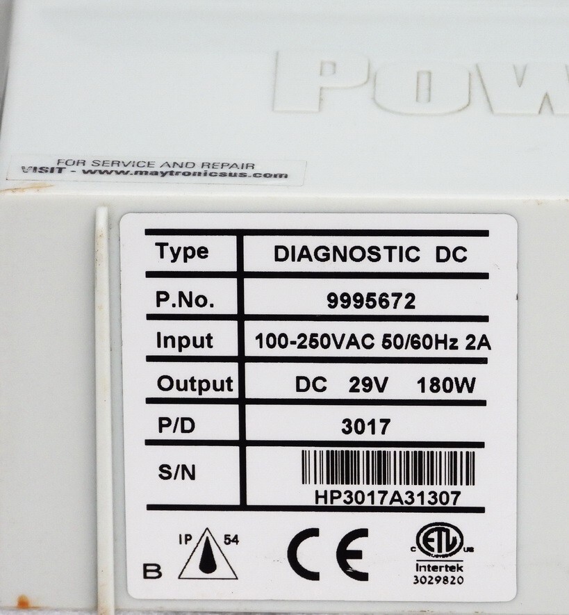MAYTRONICS POWER SUPPLY TYPE DIAGNOSTIC DC PLUS TIMER P.NO. 9995672